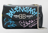 Graffiti Logo Leather Shoulder Bag
