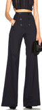 High-Waist Pinstripe Flared Pants - DESIGNER INSPIRED FASHIONS