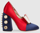 Satin Studded Pumps