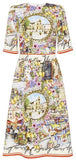 'Foulard' Print Brocade Dress - DESIGNER INSPIRED FASHIONS