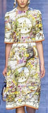 'Foulard' Print Brocade Dress - DESIGNER INSPIRED FASHIONS