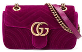 GG Marmont 2.0 Mini Quilted Velvet Shoulder Bag Teal - (Fuchsia, Teal, Black) - DESIGNER INSPIRED FASHIONS