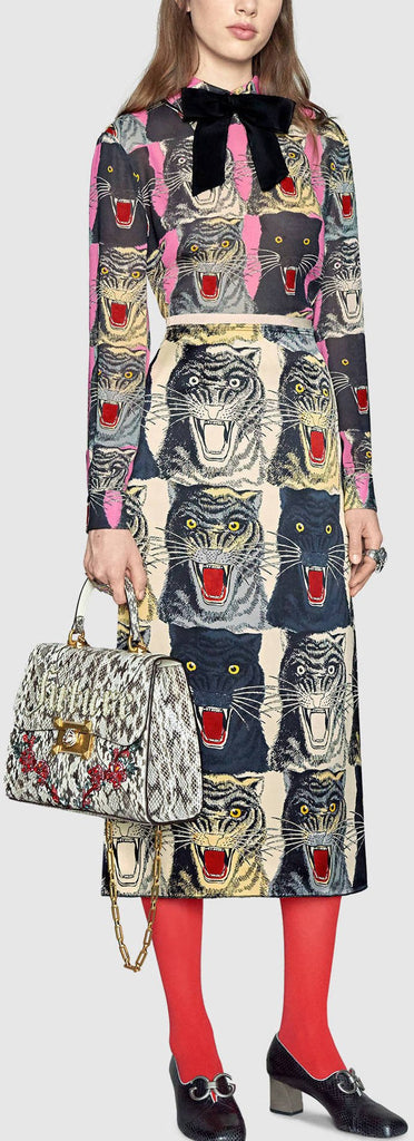 Tiger Face Print Shirt & Skirt Set - DESIGNER INSPIRED FASHIONS