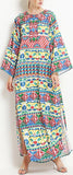 Multi-Printed Kaftan Dress - DESIGNER INSPIRED FASHIONS