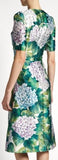 Hortensia Print A-line Shantung Dress - DESIGNER INSPIRED FASHIONS