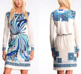Farfalla Print Silk Dress - DESIGNER INSPIRED FASHIONS