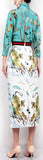 Nature Print Blouse & Skirt Set - DESIGNER INSPIRED FASHIONS