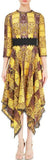 Asymmetrical Lace and Macrame Dress, Yellow