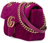 GG Marmont 2.0 Mini Quilted Velvet Shoulder Bag Teal - (Fuchsia, Teal, Black) - DESIGNER INSPIRED FASHIONS