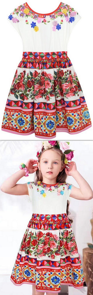 Floral Dress with Mambo Print - DESIGNER INSPIRED FASHIONS