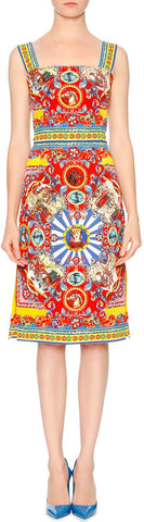 'Carretto' Printed Sleeveless dress - DESIGNER INSPIRED FASHIONS