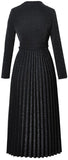 Pleated Sparkle Knit Wrap Dress - Black or Brown