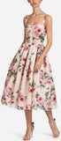 Rose-Print Fit & Flare Dress