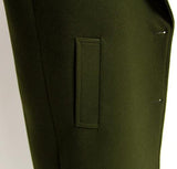 Long Wool Coat in Army Green - DESIGNER INSPIRED FASHIONS