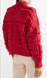 Cotton Blend Sweater, Red