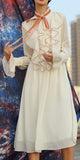 Ruffle Chiffon High-Neck Dress - DESIGNER INSPIRED FASHIONS