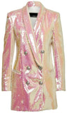 Double-Breasted Sequin Blazer