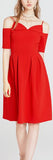 Red Cold-Shoulder Dress