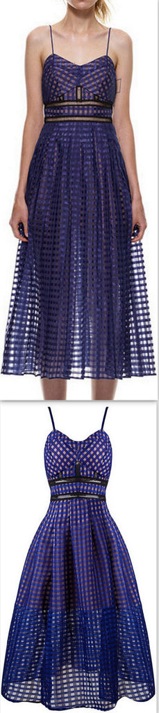 Blue Lattice Dress - DESIGNER INSPIRED FASHIONS
