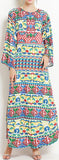 Multi-Printed Kaftan Dress - DESIGNER INSPIRED FASHIONS