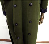 Long Wool Coat in Army Green - DESIGNER INSPIRED FASHIONS