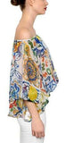 'Majolica' Print Silk Top