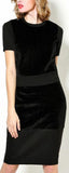 Black Faux Fur Knit Top & Skirt Set - DESIGNER INSPIRED FASHIONS