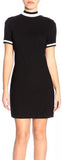 Black and White Scoop-Neck Short Tee Dress