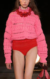 Cotton Blend Sweater, Pink