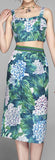Hydrangea Print Crop Top and Skirt Set - DESIGNER INSPIRED FASHIONS