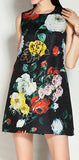 Sequin-Rose-Embellished Jacquard Mini Shift Dress - DESIGNER INSPIRED FASHIONS