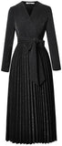Pleated Sparkle Knit Wrap Dress - Black or Brown