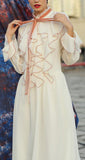 Ruffle Chiffon High-Neck Dress - DESIGNER INSPIRED FASHIONS