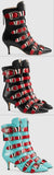 Leather Buckle Ankle Boots - Black or Light Blue - DESIGNER INSPIRED FASHIONS
