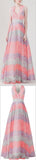 Lace V-Neck Long Gown, Multi Colored - DESIGNER INSPIRED FASHIONS