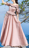 Ruched Lace-Trim Lace-up-Sleeved Maxi Dress - DESIGNER INSPIRED FASHIONS