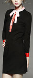 Color Contrast Tie Shirt Dress - DESIGNER INSPIRED FASHIONS