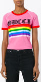 'Loved Rainbow' Stripe T-shirt - DESIGNER INSPIRED FASHIONS