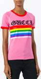 'Loved Rainbow' Stripe T-shirt - DESIGNER INSPIRED FASHIONS