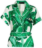 Banana Leaf Print Pajama Top & Pant Set - DESIGNER INSPIRED FASHIONS