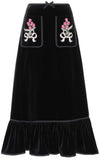 Embellished Velvet Skirt - DESIGNER INSPIRED FASHIONS
