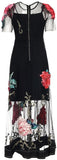 Appliques Embellished Tulle Dress in Black - DESIGNER INSPIRED FASHIONS