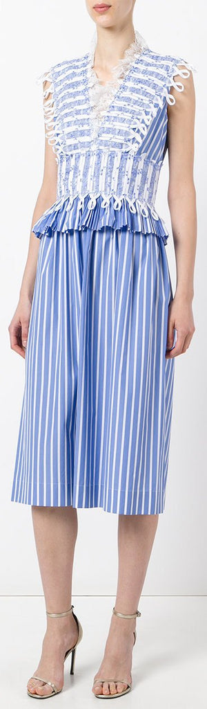 Waist Detail Striped Dress - DESIGNER INSPIRED FASHIONS