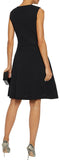 Flared Pointelle-Knit Dress, Black