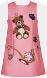 3D Print Clock & Teddy Bear Print Dress - DESIGNER INSPIRED FASHIONS