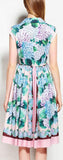 Hydrangea Print Sleeveless Shirt-Dress - DESIGNER INSPIRED FASHIONS