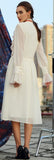 Ruffle Chiffon High-Neck Dress - DESIGNER INSPIRED FASHIONS
