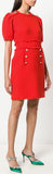 Bouclé Tweed Frayed Dress, Red