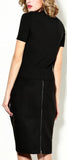 Black Faux Fur Knit Top & Skirt Set - DESIGNER INSPIRED FASHIONS
