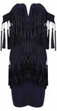 Off-the-Shoulder Mini Dress with Tassels